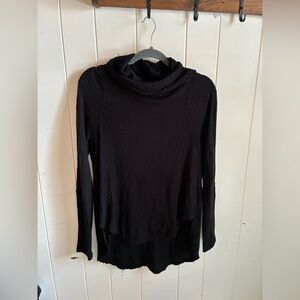 Free People Black Thermal Turtleneck